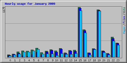 Hourly usage for January 2009