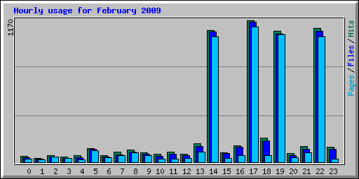 Hourly usage for February 2009