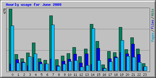 Hourly usage for June 2009