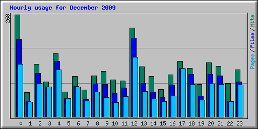 Hourly usage for December 2009