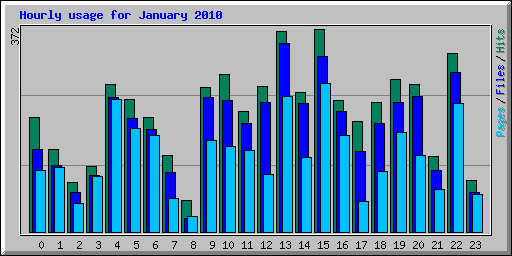 Hourly usage for January 2010