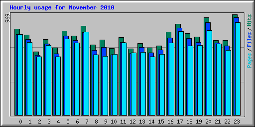 Hourly usage for November 2010