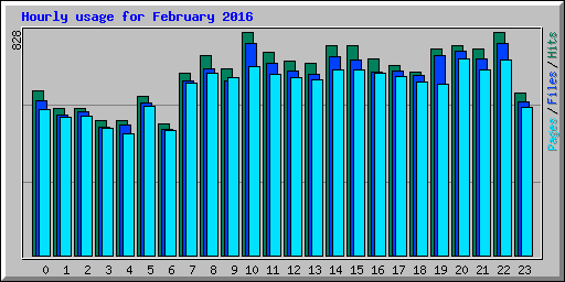 Hourly usage for February 2016