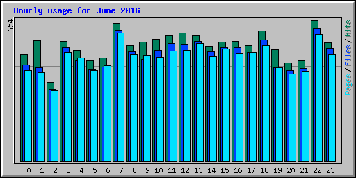 Hourly usage for June 2016