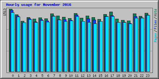 Hourly usage for November 2016