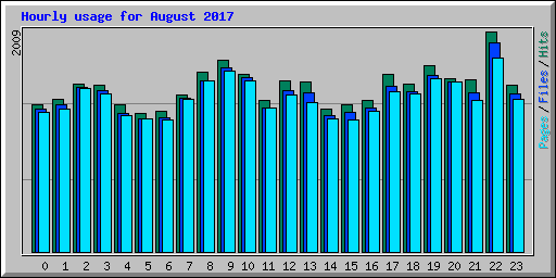 Hourly usage for August 2017