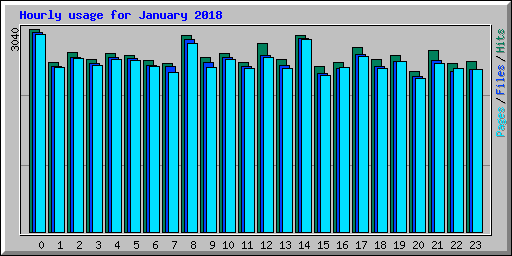 Hourly usage for January 2018