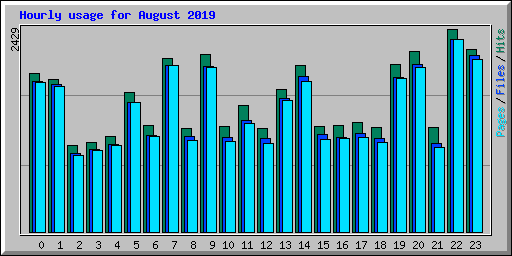 Hourly usage for August 2019